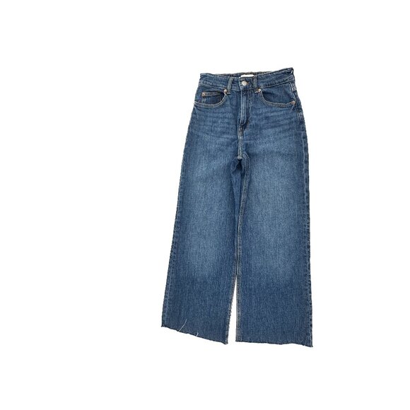 H&M Wide Leg Women's size 4 Dark Wash Blue Denim jeans   Great Condition!  Waist - Picture 1 of 5